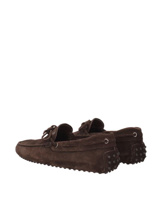 Tod's Brown Mocassini Uomo Camoscio Marrone/Testa Di Moro for men