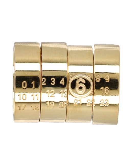 MM6 by Maison Margiela Metallic Stacked Numeric Metal Ring