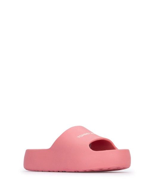Tommy Hilfiger Pink Tjw Chunky Flatform Slide Flip Flops