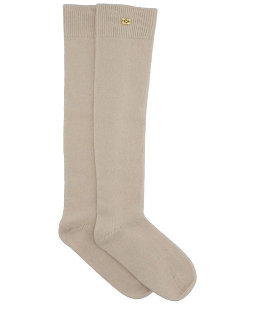 Ganni White Wool Socks