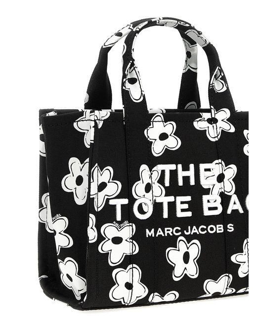 Marc Jacobs Black 'die Daisy Canvas Small Tote' Handtasche