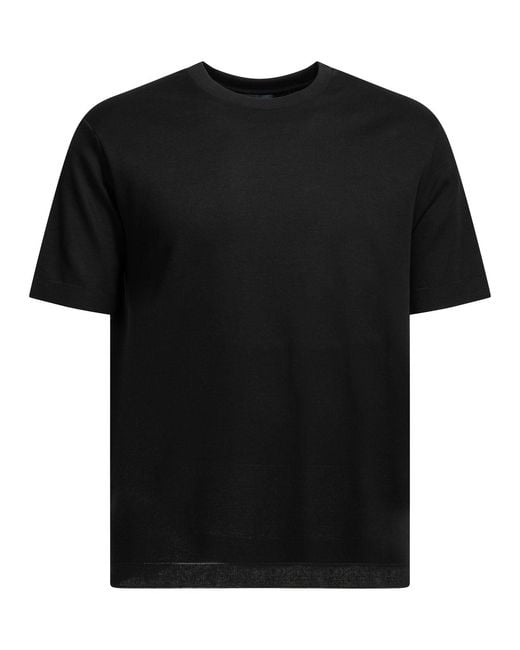 Herno Black "E Polo" Crew Neck T Shirt