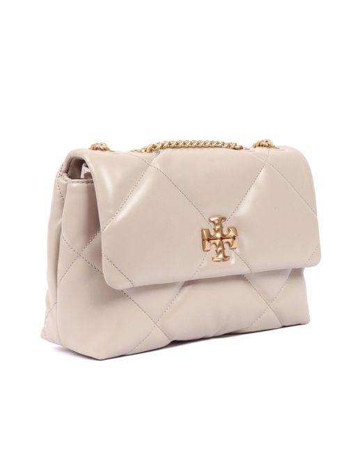 Tory Burch Natural Kira Diamond Quilt Small Convertible Shoulder Bag