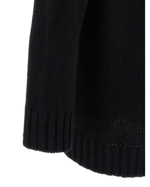 Yohji Yamamoto Blue Macramé Insert Sweater for men