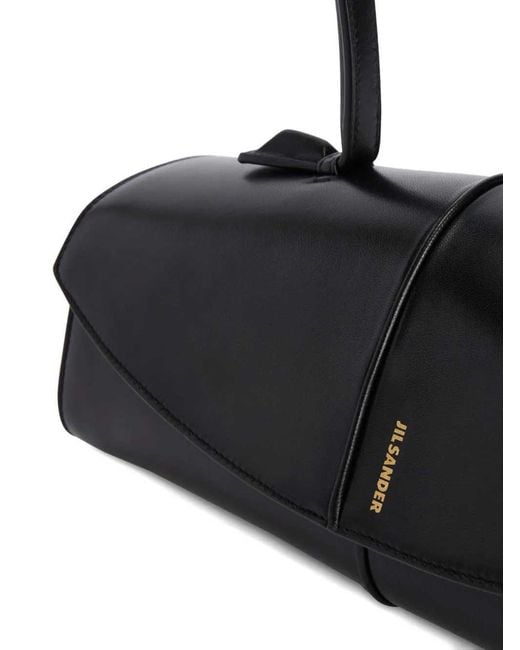 Jil Sander Black Linea Leather Shoulder Bag