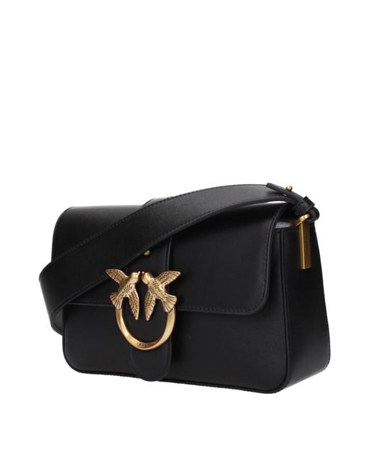 Pinko Black Crossbody Bags Love One Leather