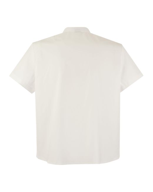 Fay Mandarin Collar Shirt in het White