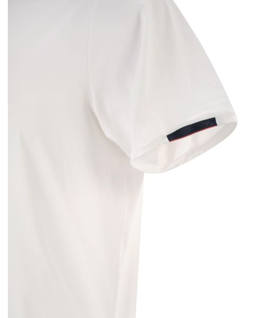 Rrd White Stretch Oxford Polo Shirt for men