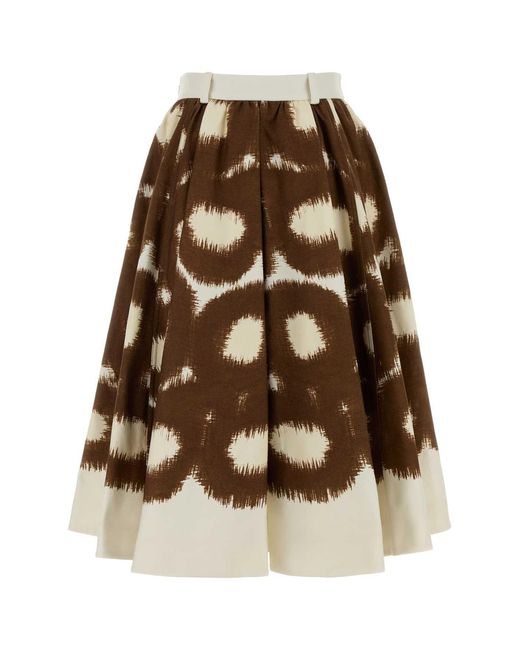 Prada Brown Printed Cotton Skirt