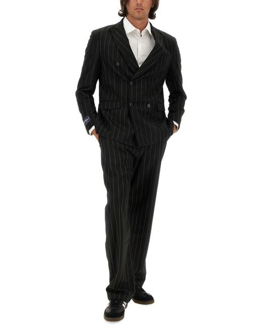 FAMILY FIRST Black Double-Breasted Jacket for men