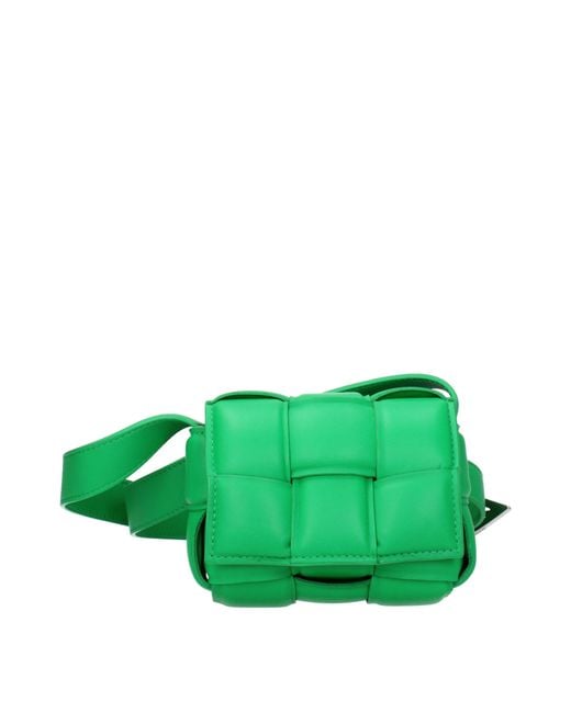 Bottega Veneta Green Cassette Crossbody Bags For /Parrot Leather