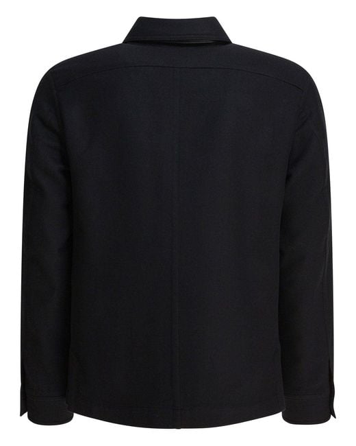Tom Ford Black Wool And Silk Overshirt Jacket Jackets And Coats for men