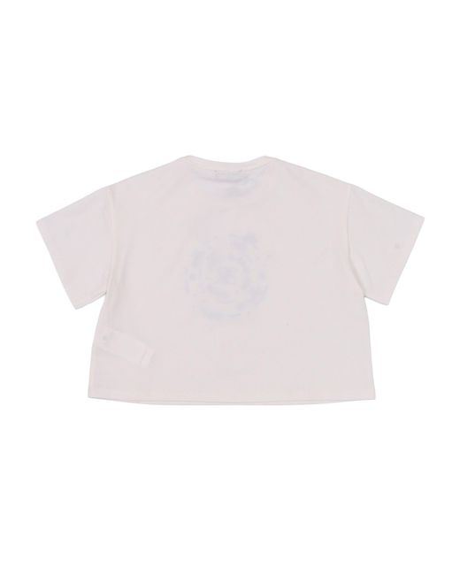 Ermanno Scervino White Tshirt Portalogo Jersey S