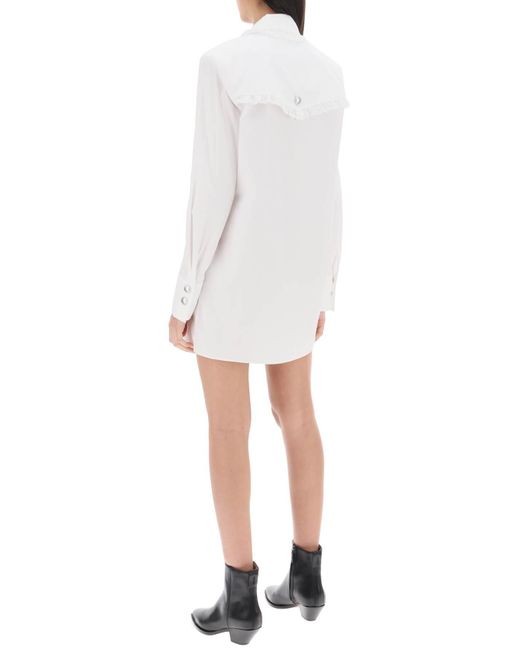 Alessandra Rich White Logo Patch Mini Kleid