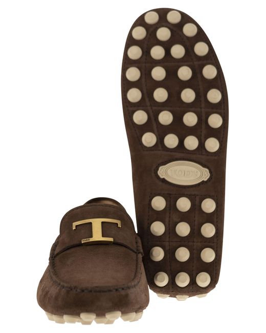 Tod's Rubberen Bubbel T Tijdloos In Suede Leer in het Brown voor heren
