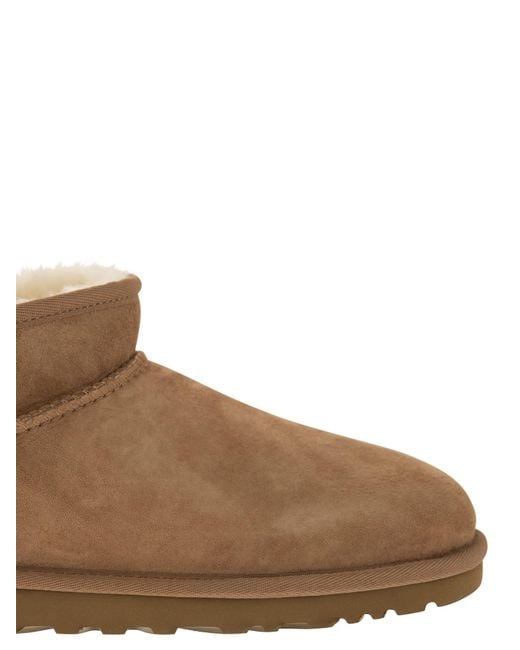 Ugg Brown Classic Ultra Mini Sheepskin Boot