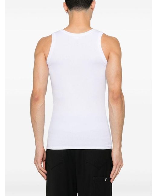 McQueen White Alexander Mc Queen Skull Cotton Tank Top