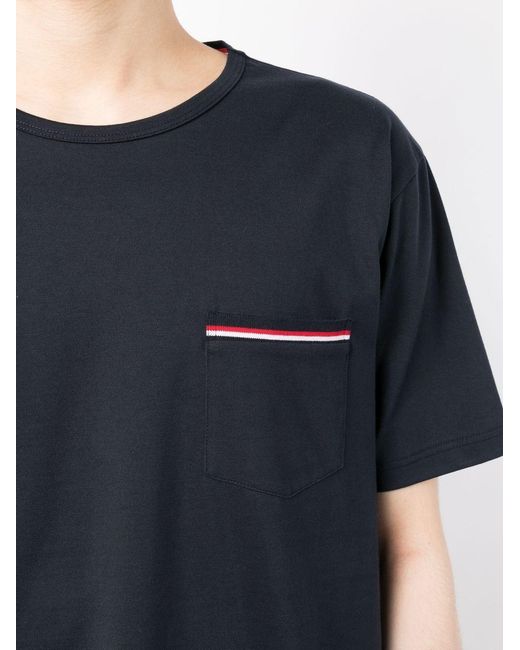 Thom Browne Blue Cotton T-Shirt for men