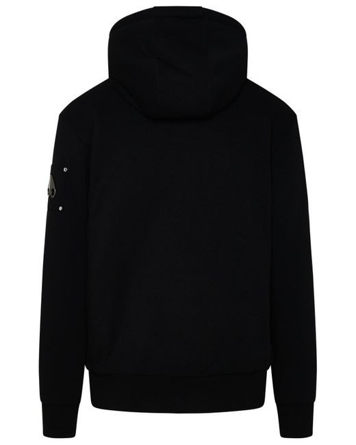 Moose Knuckles Black Cotton Blend Classic Bunny Sweatshirt for men