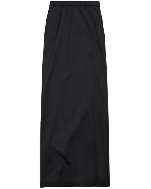 Balenciaga Black Wool Midi Skirt