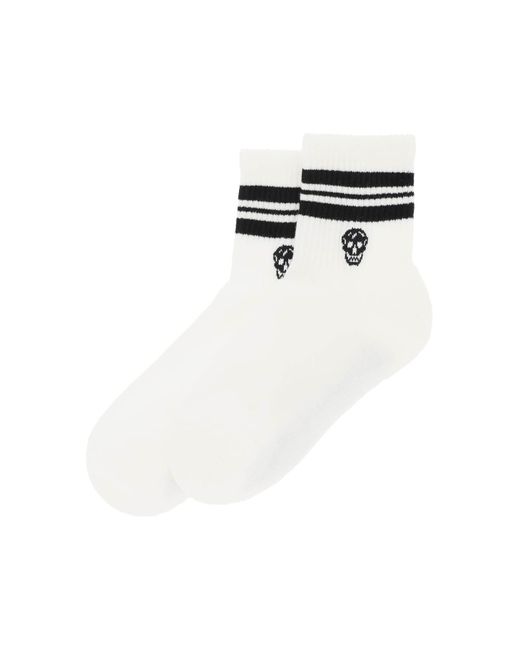 Alexander McQueen Black Stripe Skull Sports Socks