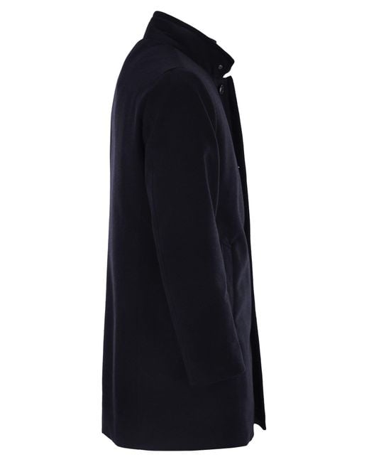 Moorer Blue Bond Single Breasted Cashmere Coat for men