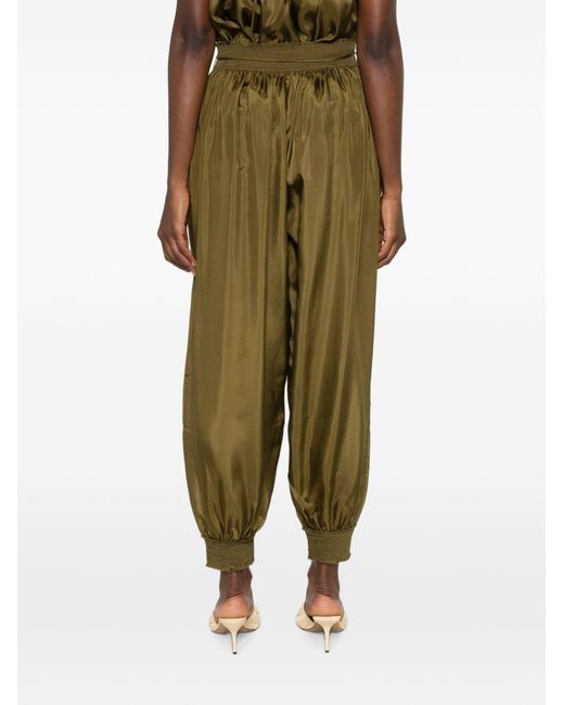 Zimmermann Green Aster Silk Trousers