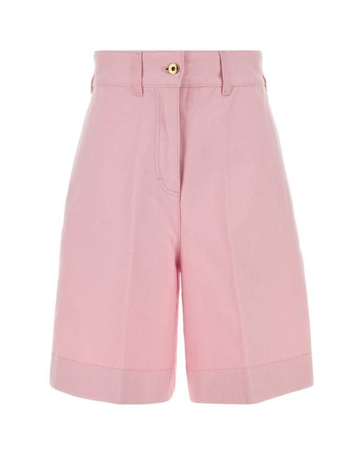 Patou Pink Cotton Bermuda Shorts