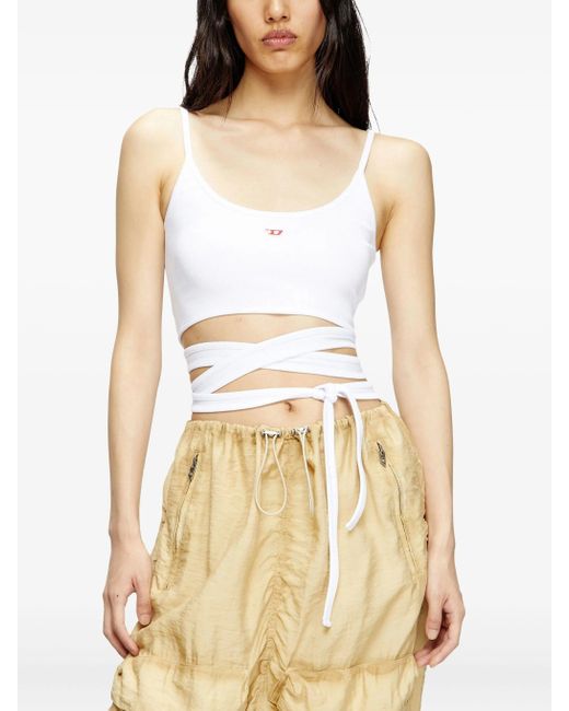 DIESEL White T-Leya-Tail Top