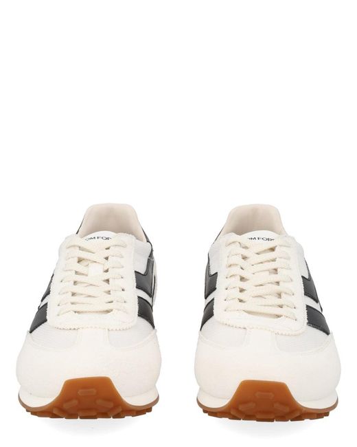 Tom Ford White Calf Leather Sneaker