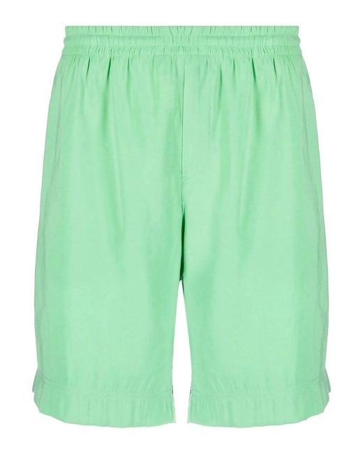 MSGM Green Bermuda With Logo for men