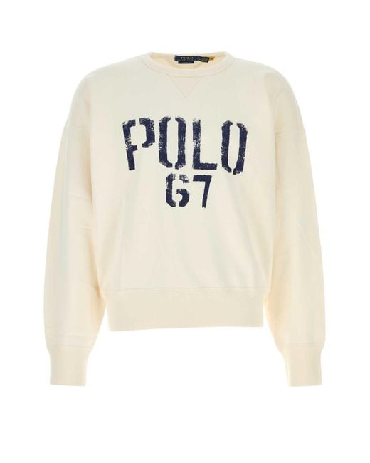 Polo Ralph Lauren White Crew Neck Sweatshirt for men