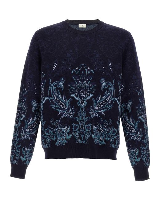 Etro Paisley Wollen Trui in het Blue voor heren