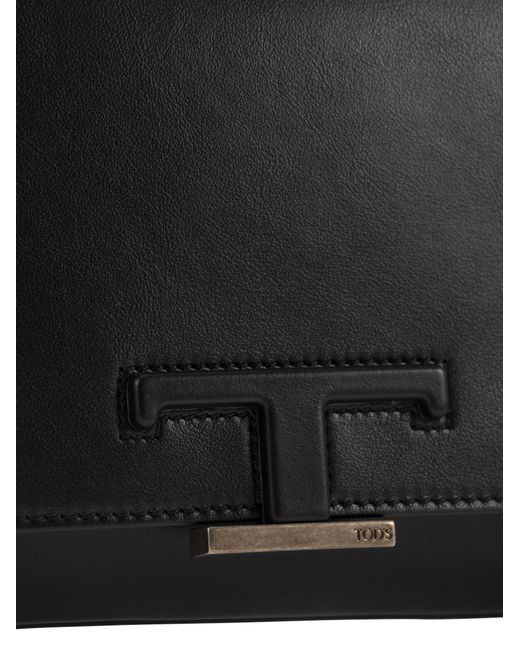 Tod's T Timeless Leather Mini Bum Tas in het Black voor heren