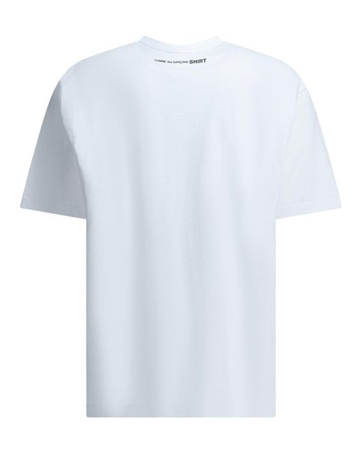 Comme des Garçons Blue Crew Neck T Shirt With Print