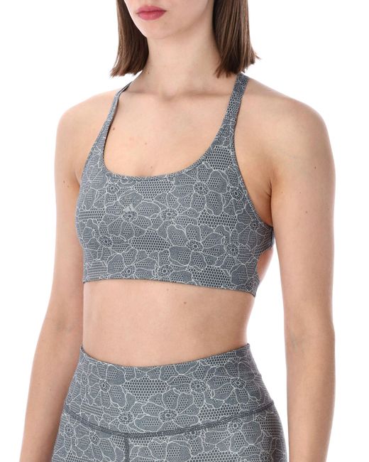 Adidas By Stella McCartney Blue Printed Mini Crop Top