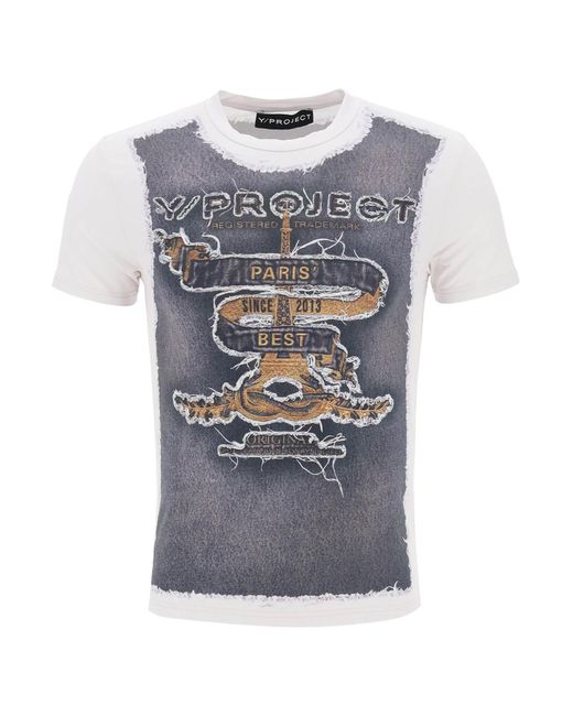 Y. Project Trompe l'oeil T -Shirt in Gray für Herren