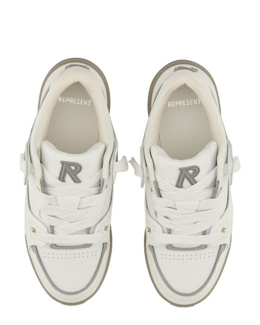 Represent White Solid Studio Sneakers for men