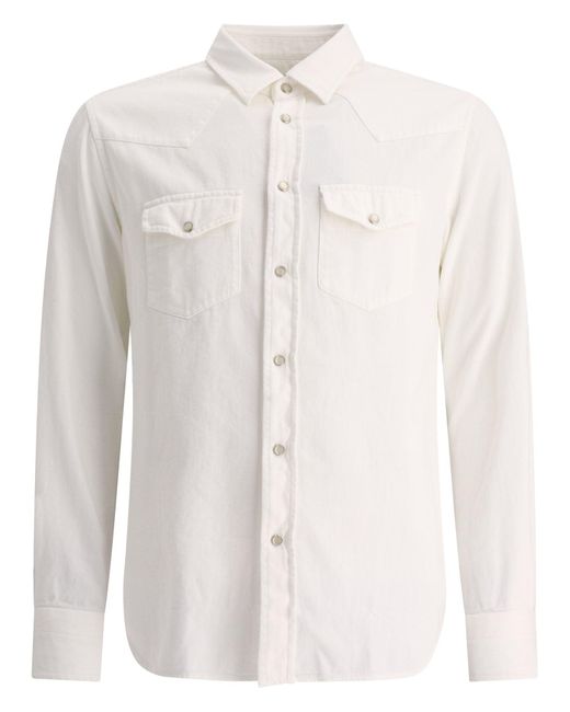 Camicia con tasche per il torace di Tom Ford in White da Uomo