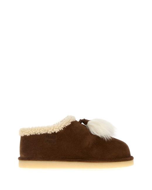 Miu Miu Brown Suede Ankle Boots