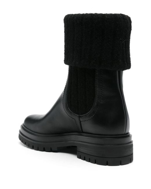 Gianvito Rossi Black Leather Chelsea Boots