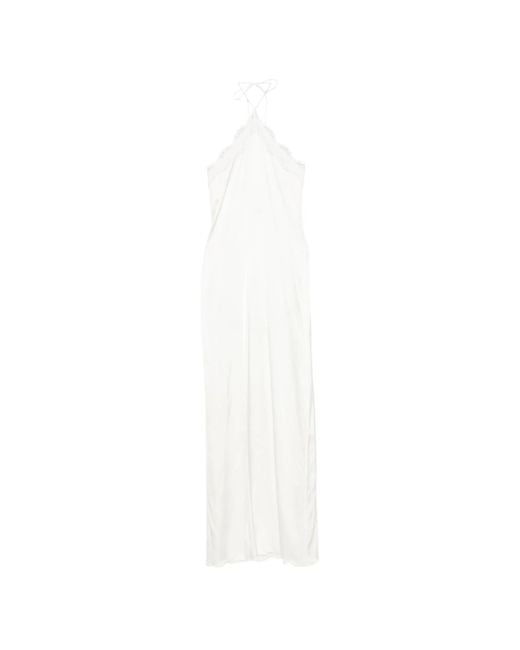 Oseree White Bridal Necklace Dress