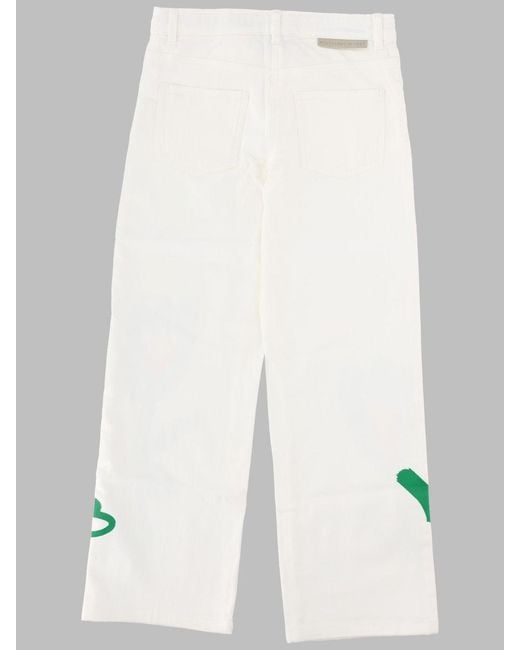 Stella McCartney White Soft Fabric Trousers For Girls