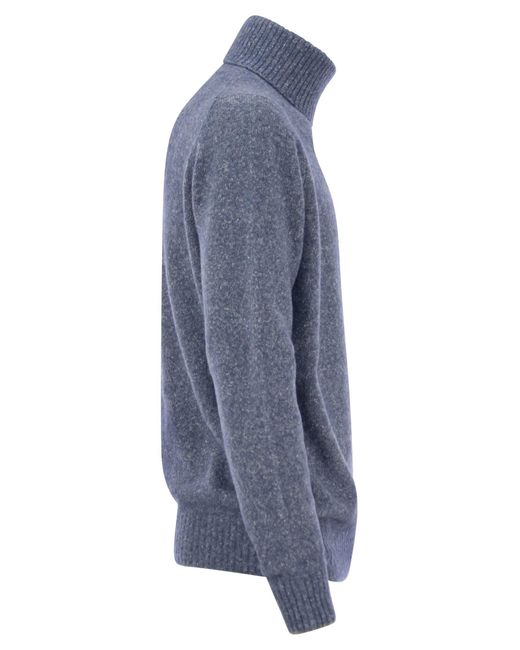 Suéter Turtleneck en alpaca, algodón y lana Brunello Cucinelli de hombre de color Blue