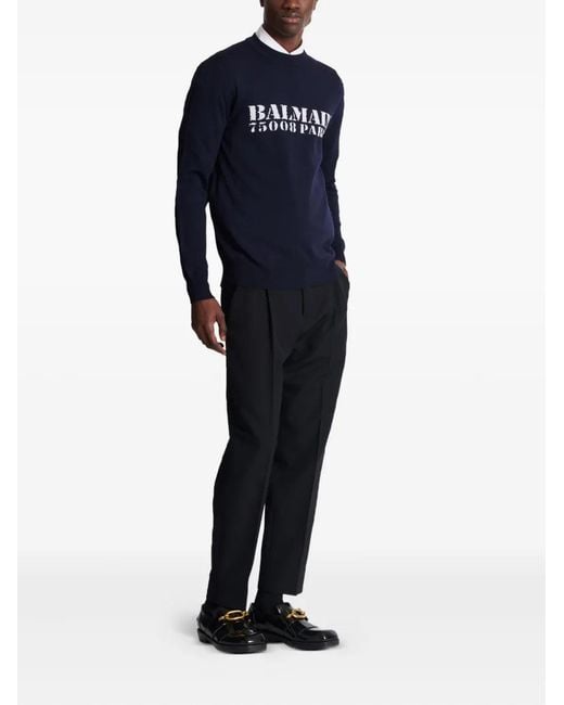 Balmain Blue Stamp Jumper for men