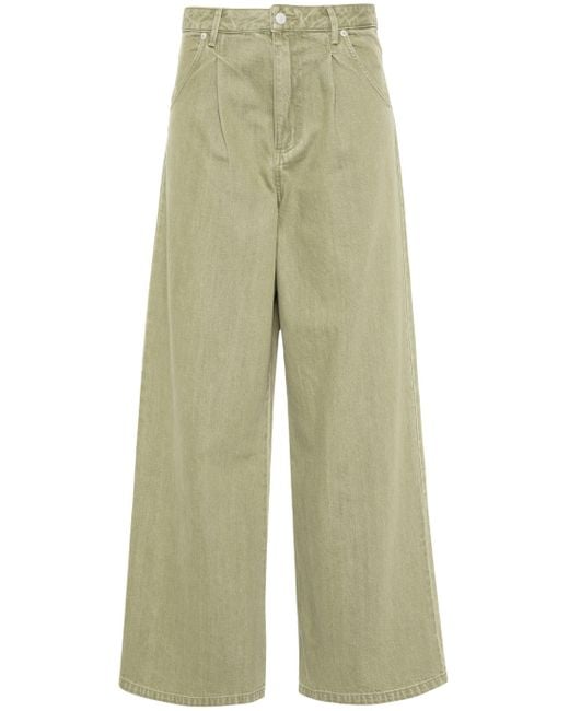 Officine Generale Green Moena High-Rise Wide Leg Jeans