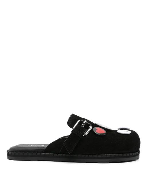 Moschino Black Slippers With Decoration