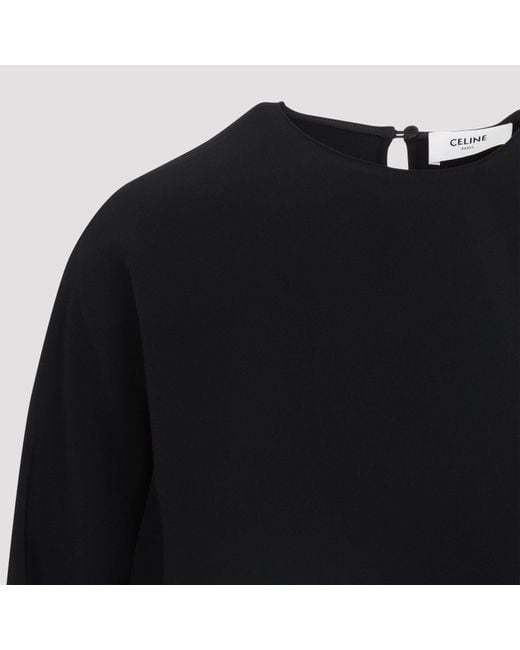 Céline Black Viscose Midi Dress