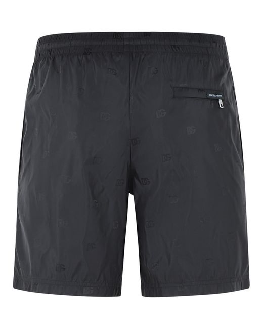 Dolce & Gabbana Gray Polyamide Swimsuit for men