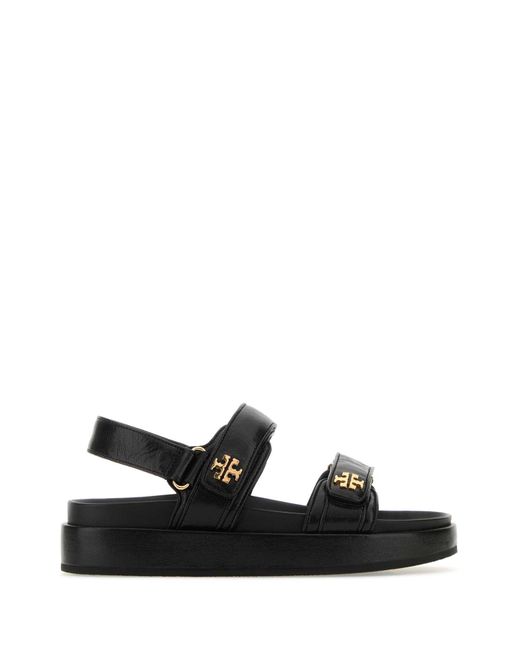 Tory Burch Black Leather Kira Sandals